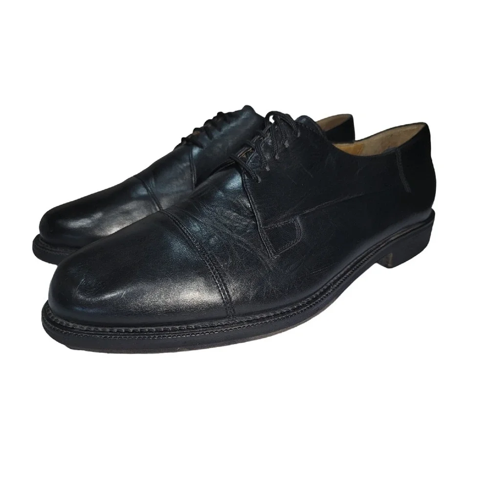 Cable‎ & Co Men's Sz 12 E Black Dress Shoes Italian Leather Oxford Made in Italy